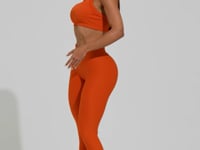 Legging Fitness Feminina Laranja Canelada Action Dlk