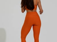 Top Fitness Feminino Assimétrico Laranja Action Dlk