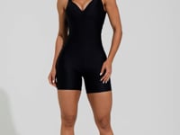 Macaquinho Fitness Feminino Preto Com Bojo Alças Cruzadas Action Dlk