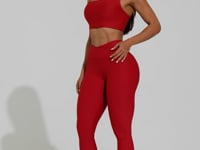 Legging Fitness Feminina Vermelha Com Cós Transpassado Action Dlk