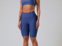 Bermuda De Treino Feminina Com Bolsos Básica Dlk Azul