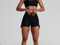 Top Fitness Feminino Preto Com Alça Larga E Recortes Aura Dlk