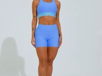 Bermuda Fitness Feminina Com Elástico Estreito Lateral Activity Dlk Azul