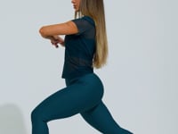 Blusa Baby Look Feminina De Tule Verde Estampada Movimento Activity Dlk