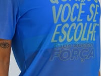 Blusa Fitness Feminina De Tule Azul Estampada Escolha Activity Dlk