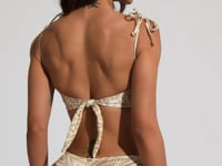 Top Biquíni Arco Inteiro Com Bojo Solaris Dlk Estampado Boho Chevron Dourado