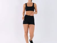 Top Fitness Feminino Preto Com Recortes E Decote Reto Dlk