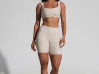 Top Fitness Feminino Nude Com Alça Larga E Recortes Aura Dlk