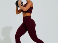 Legging Fitness Feminina Vinho Canelada Com Cós Alto Seamless+ Dlk