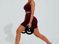 Bermuda Fitness Feminina Vinho Canelada Com Cós Alto Seamless+ Dlk