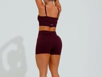 Top Fitness Feminino Vinho Canelado Com Bojo E Alças Reguláveis Seamless+ Dlk