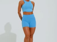 Short Fitness Feminino Com Bolsos Soul Dlk Azul