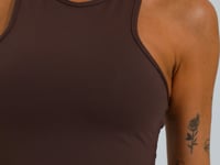 Cropped Fitness Feminino Com Cava Americana Soul Dlk Marrom