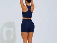 Cropped Fitness Feminino Com Cava Americana Soul Dlk Azul Marinho
