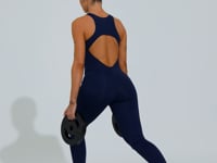 Macacão Fitness Feminino Nadador Com Decote Soul Dlk Azul Marinho