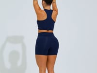 Short Fitness Feminino Com Bolsos Soul Dlk Azul Marinho