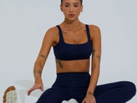 Top Fitness Feminino Com Alças Largas Reguláveis Soul Dlk Azul Marinho