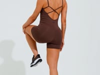 Macaquinho Fitness Feminino Com Alças Reguláveis Soul Dlk Marrom