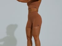 Top Fitness Feminino Com Decote V Soul Dlk Caramelo