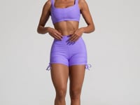 Top Fitness Feminino Lavanda Com Alça Larga E Recortes Aura Dlk