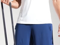 Short Fitness Masculino Dry Fit Com Bolsos E Recorte Lateral Dlk Azul Marinho