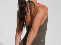 Macaquinho Fitness Feminino com Amarração No Pescoço Verde Básico Dlk