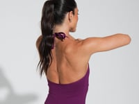 Macaquinho Fitness Feminino Com Amarração No Pescoço Roxo Básico Dlk