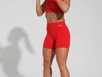 Top Fitness Feminino Com Recortes E Bojo Vermelho Básico Dlk