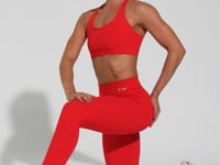 Top Fitness Feminino Modelo Nadador Vermelho Básico Dlk
