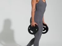 Macacão Fitness Feminino Cinza Básico Dlk