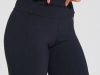 Bermuda Fitness Feminina Com Bolso No Cós E Detalhe Canelado Motion Lines Dlk Preto