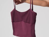 Top Alongado Fitness Com Detalhe Canelado Motion Lines Dlk Vinho