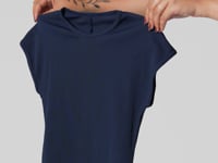 Blusa Feminina Canelada Motion Lines Dlk Azul Marinho
