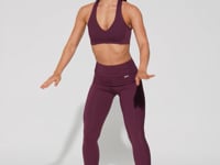 Legging Fitness Feminina Com Detalhe Canelado Motion Lines Dlk Vinho