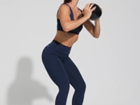 Legging Fitness Feminina Com Lateral Canelada Motion Lines Dlk Azul Marinho