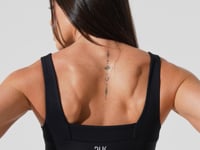Top Fitness Feminino Decote Quadrado Com Detalhe Canelado Motion Lines Dlk Preto