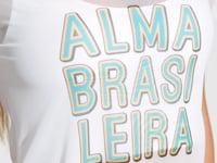 Blusa Baby Look Feminina Tule Alma Brasileira Dlk Branco