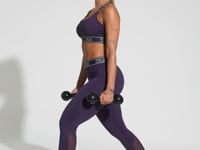 Top Fitness Feminino Com Bojo E Alças De Elástico Com Tule Nas Costas Activity Dlk Roxo