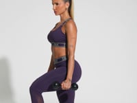 Legging Fitness Feminina Com Elástico No Cós E Detalhe Em Tule Activity Dlk Roxo