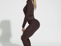 Casaco Fitness Feminino Com Elástico Activity Dlk Marrom Café