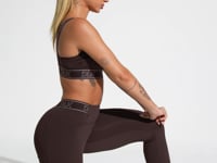 Top Fitness Feminino Com Bojo E Alças De Elástico Activity Dlk Marrom Café