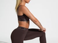 Legging Fitness Feminina Com Bolsos E Elástico No Cós Activity Dlk Marrom Café