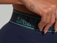 Legging Fitness Feminina Com Elástico No Cós E Detalhe Em Tule Activity Dlk Azul Marinho