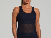 Camiseta Fitness Feminina De Tule Activity Dlk Azul Marinho