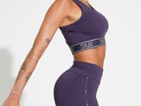 Top Fitness Feminino Com Bojo E Costas Vazadas Com Elástico Activity Dlk Roxo