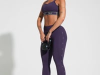 Top Fitness Feminino Com Bojo E Alças Duplas De Elástico Activity Dlk Roxo