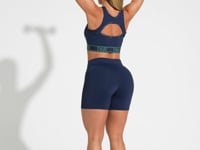 Bermuda Fitness Feminina Com Elástico Estreito Lateral Activity Dlk Azul Marinho
