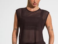 Camiseta Fitness Feminina De Tule Com Elástico Activity Dlk Marrom Café