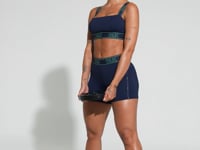 Short Fitness Feminino Com Elásticos No Cós E Na Lateral Activity Dlk Azul Marinho