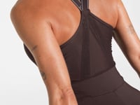 Macaquinho Fitness Feminino Com Alças De Elástico E Tule Nas Costas Activity Dlk Marrom Café